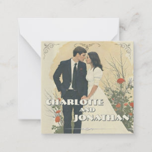 Romantic Vintage Wedding Couple Art Card