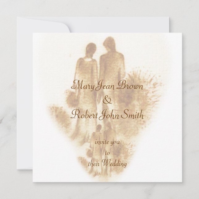 Romantic Vintage Wedding Invitation (Front)