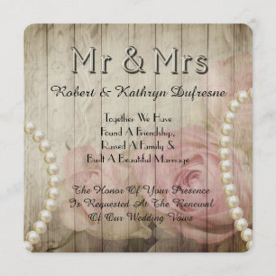 Romantic & Vintage Wedding Vow Renewal Invitation