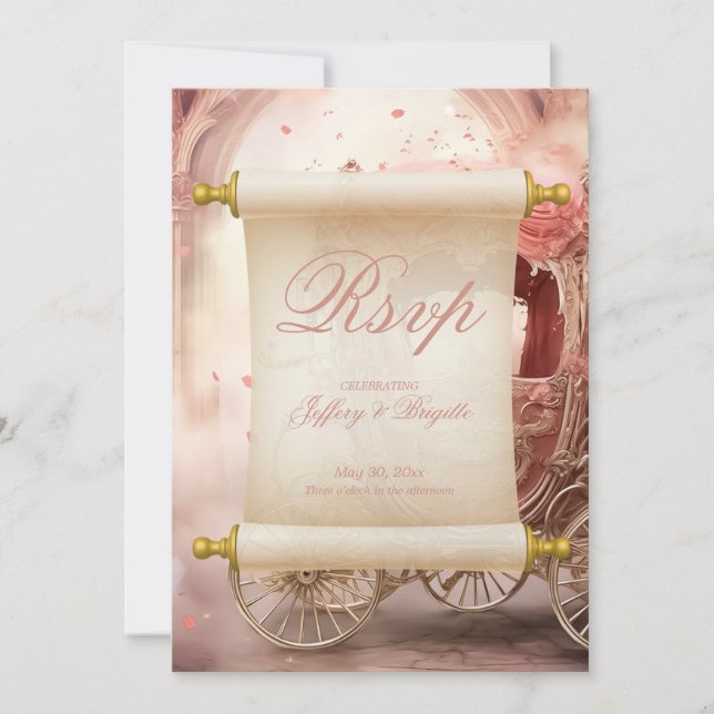 Romantic vintage whimsical wedding rsvp save the date (Front)