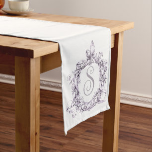 Romantic, Vintage Wreath Personalized  Medium Table Runner