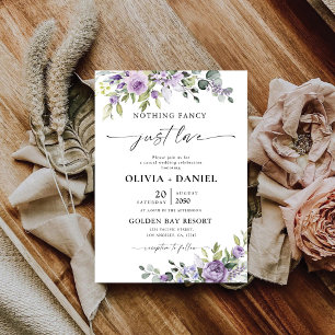 Romantic Violet Flowers Wedding Invitation