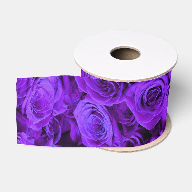 romantic violet purple roses, pretty rose bouquet grosgrain ribbon (Spool)