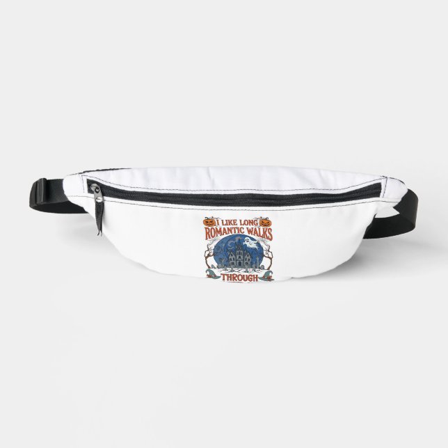 Romantic Walks Through Haunted House Ghost Pumpkin Fanny Pack (Front)
