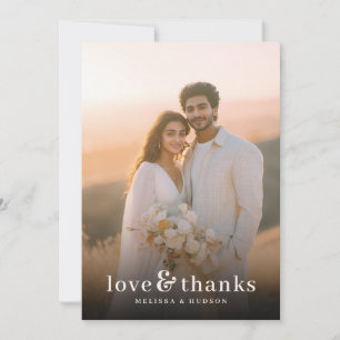 Romantic Warm Sunset Photo Thank You Card