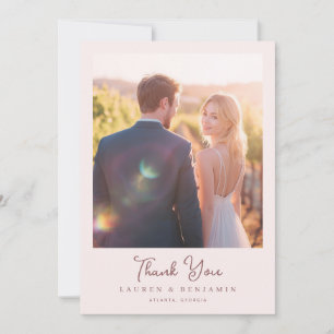 Romantic Warm Sunset Photo Thank You Card