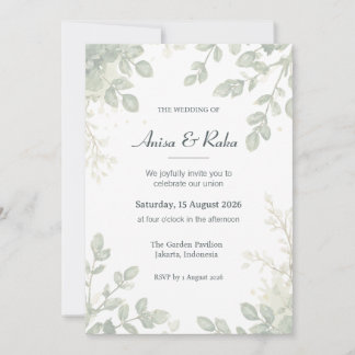 Romantic Watercolor Botanicals Wedding Invitations