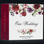 Romantic Watercolor Burgundy Red Blush Rose Floral Binder<br><div class="desc">Elegant and modern romantic watercolor floral wedding 3 ring binder features a bouquet of burgundy / marsala , blush pink, Purple, peach watercolor roses with matching foliage. Perfect for a fall / midsummer wedding. Please find more matching designs and variations from my "blissweddingpaperie" store. And feel free to contact me...</div>