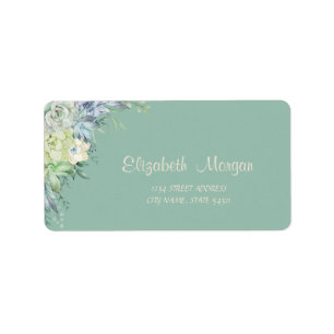 Romantic,Watercolor Cactus Succulents Label