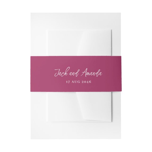 Romantic Watercolor Colourful Invitation Bands Belly Band (Front Example)