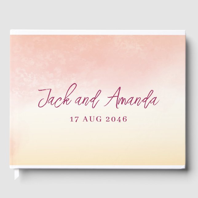 Romantic Watercolor Colourful Wedding Guestbook (Front)