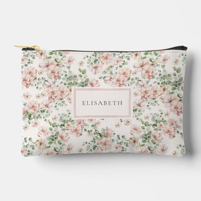 Romantic Watercolor floral  Accessory Pouch (Front)