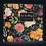Romantic Watercolor Floral Botanical Wedding Binder<br><div class="desc">This beautiful and chic wedding album or organizer design features a romantic watercolor floral botanical pattern in greens, pinks, and deep burgundy tones. The background is black but can easily be customized to your liking (white, pink, and green also look great). You can personalize it by adding your names and...</div>