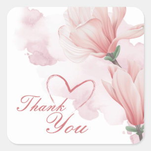 Romantic watercolor floral classic round sticker