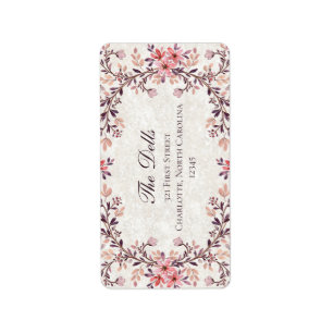 Romantic Watercolor Floral Frame-Rustic Fall Label