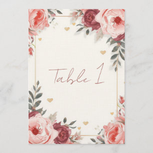 Romantic Watercolor Floral Place Cards   Valentine