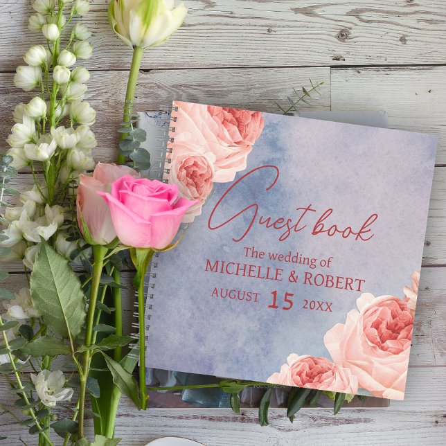 Romantic Watercolor Floral Wedding Guest Book (Creator Uploaded)