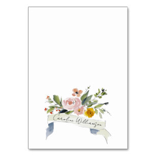 Romantic Watercolor Floral Wedding Place Card