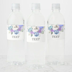 Romantic , Watercolor ,Flower, rustic floral Water Bottle Label