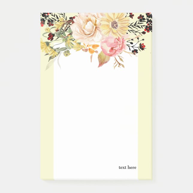 Romantic , Watercolor ,Flower spring floral Post-it Notes (Front)