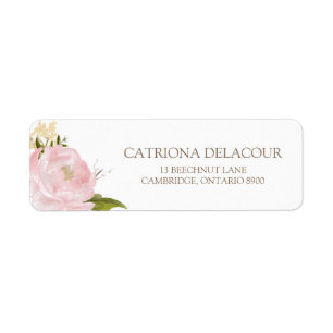 Romantic Watercolor Flowers Return Address Label