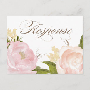 Romantic Watercolor Flowers RSVP Postcard