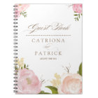 Romantic Watercolor Flowers Wedding Guest Book