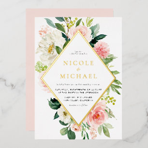 Romantic Watercolor Garden Flowers Wedding