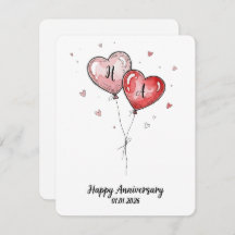 Romantic Watercolor Heart Custom Anniversary