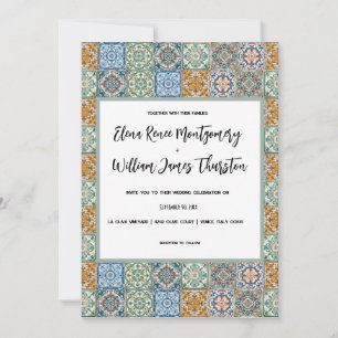 Romantic Watercolor Italy Destination Wedding Invitation