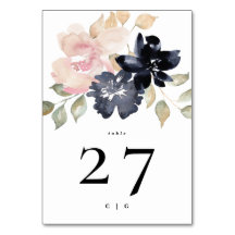 Romantic Watercolor Navy Florals Wedding