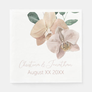 Romantic Watercolor Orchids Napkin