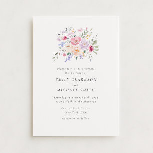 Romantic Watercolor Pastel Floral Wedding Invitati Invitation
