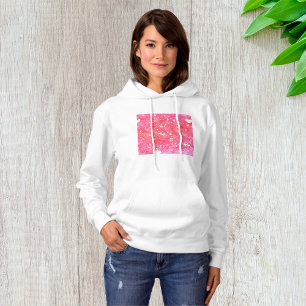 Romantic Watercolor Pink Hearts & Arrows Pattern Hoodie