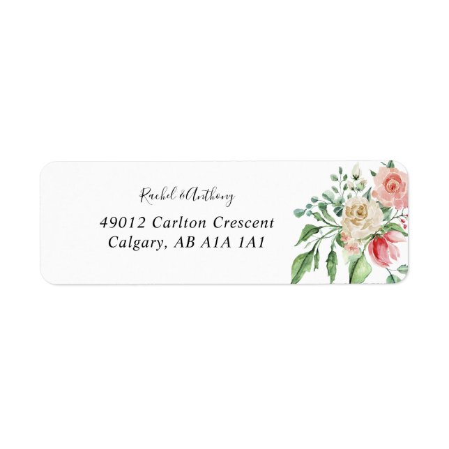 Romantic Watercolor Pink Rose Bouquet Elegant (Front)