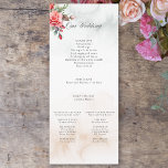 Romantic Watercolor Pink Roses & Calligraphy Program<br><div class="desc">Lovely corner cluster of elegant watercolor blush pink roses and green foliage on a subtle pastel watercolor background and centre label with gold borders. Features "Our Wedding" text graphic in custom script font (or delete and customize in the design editor) with editable text fields for your ceremony details and wedding...</div>