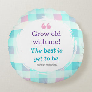 Romantic Watercolor Quote Design Round Pillow