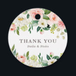 Romantic Watercolor Spring Bloom Wedding Thank You Favour Tags<br><div class="desc">Romantic Watercolor Spring Bloom Wedding  Thank You Favour Tags | Feminine and romantic thank you favour tag featuring watercolor pink and white flowers and greenery bouquets. The floral thank you favour tag is fully customizable for any event. Perfect as a finishing touch to cards and party favours.</div>