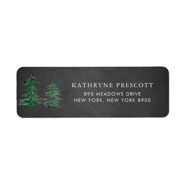 Romantic Watercolor Woodland Forest Chalkboard (Front)