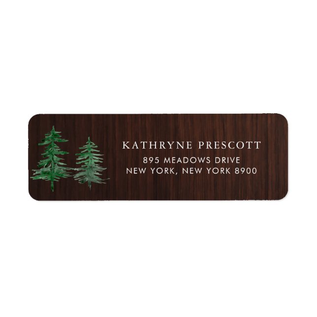 Romantic Watercolor Woodland Forest Rustic Wood (Front)