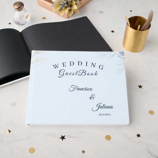 Romantic Waterfront Wedding Guest Book (Front Open)
