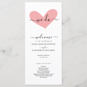 Romantic "we do" Wedding Program