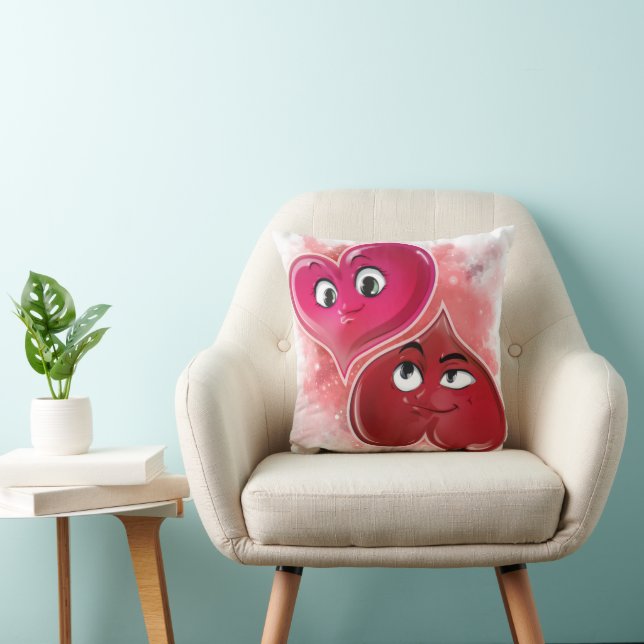 Romantic We fit Perfectly Together Heart Valentine Throw Pillow (Chair)