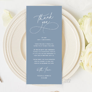 Romantic Wed Dinner Place Setting Thank You Card