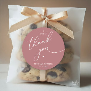 Romantic Wedding A Sweet Thank You Cookies Classic Round Sticker