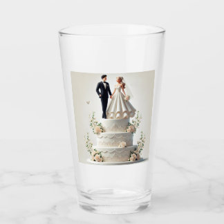 Romantic wedding cake Glass Cup.