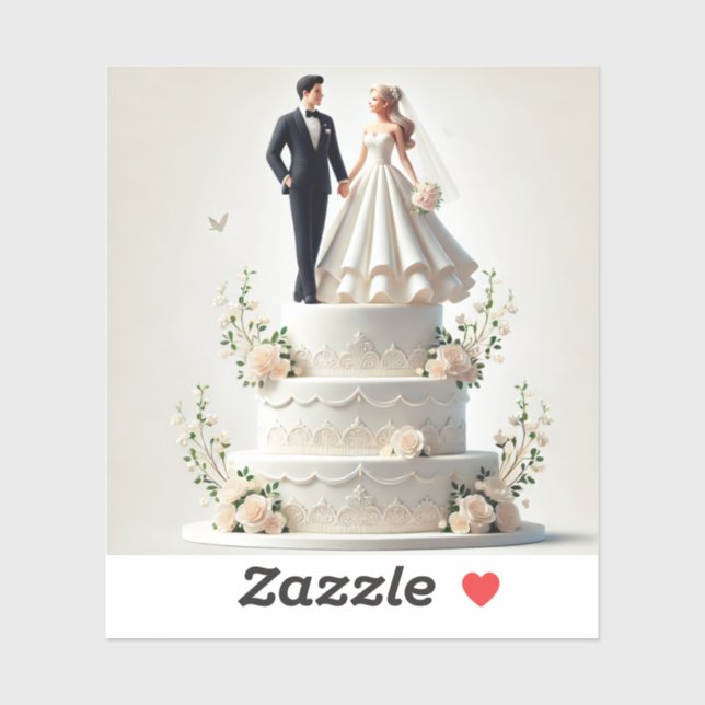 Romantic wedding cake sticker (Sheet)