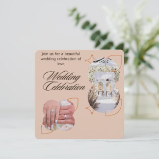  Romantic Wedding Celebration Invitation | Elegant