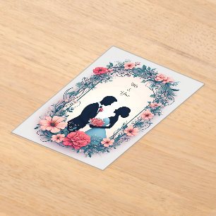 Romantic Wedding Couple in Elegant Gown Acrylic Invitations