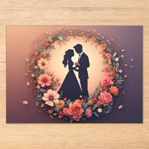 Romantic Wedding Couple Silhouette Acrylic Invitations
